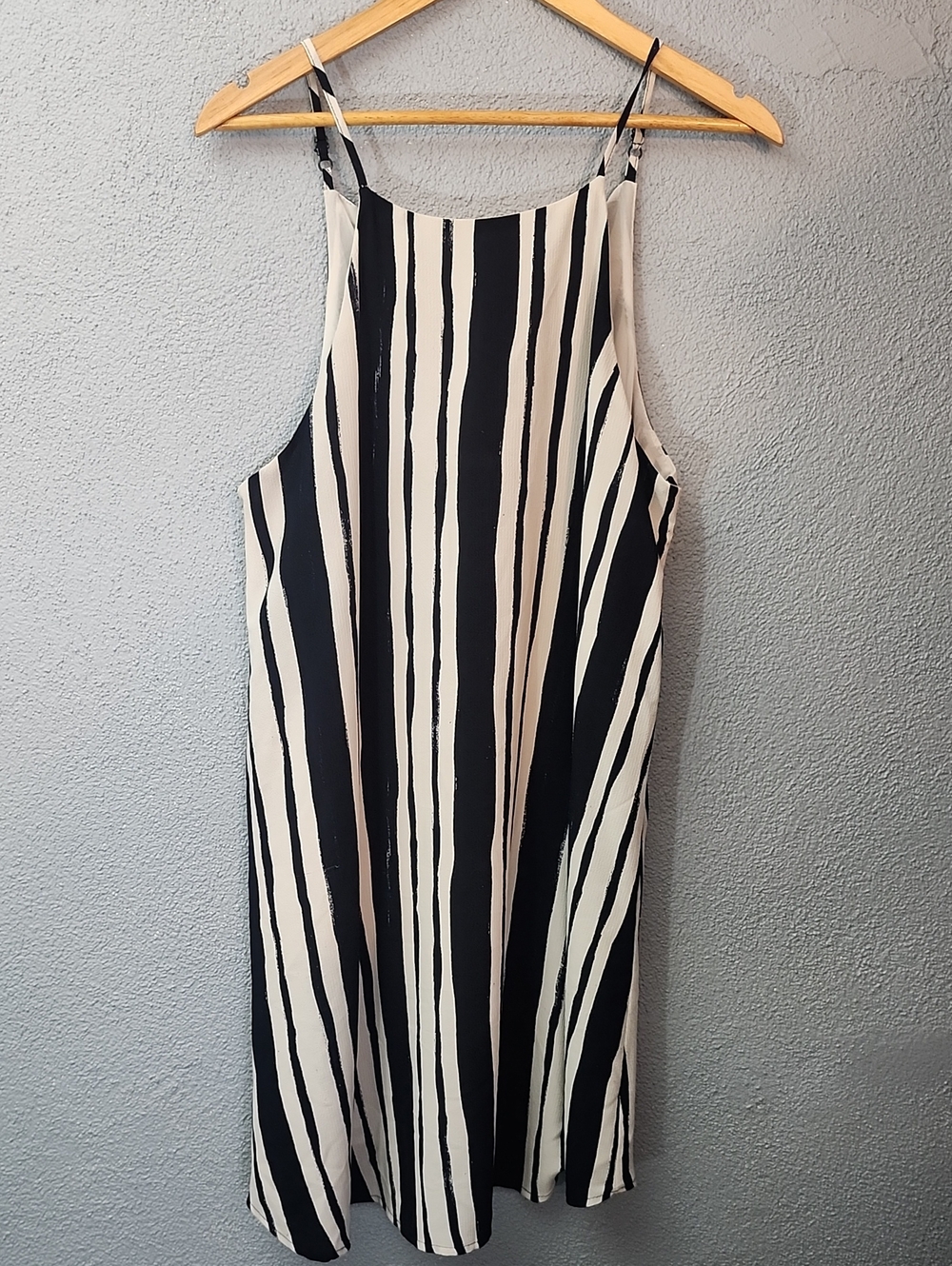 Cotton On Navy Blue& White Vertical Stripe Midi Slip Dress